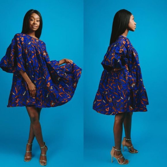 Ofuure Blue Annie Mini Dress - Picture 1 of 2